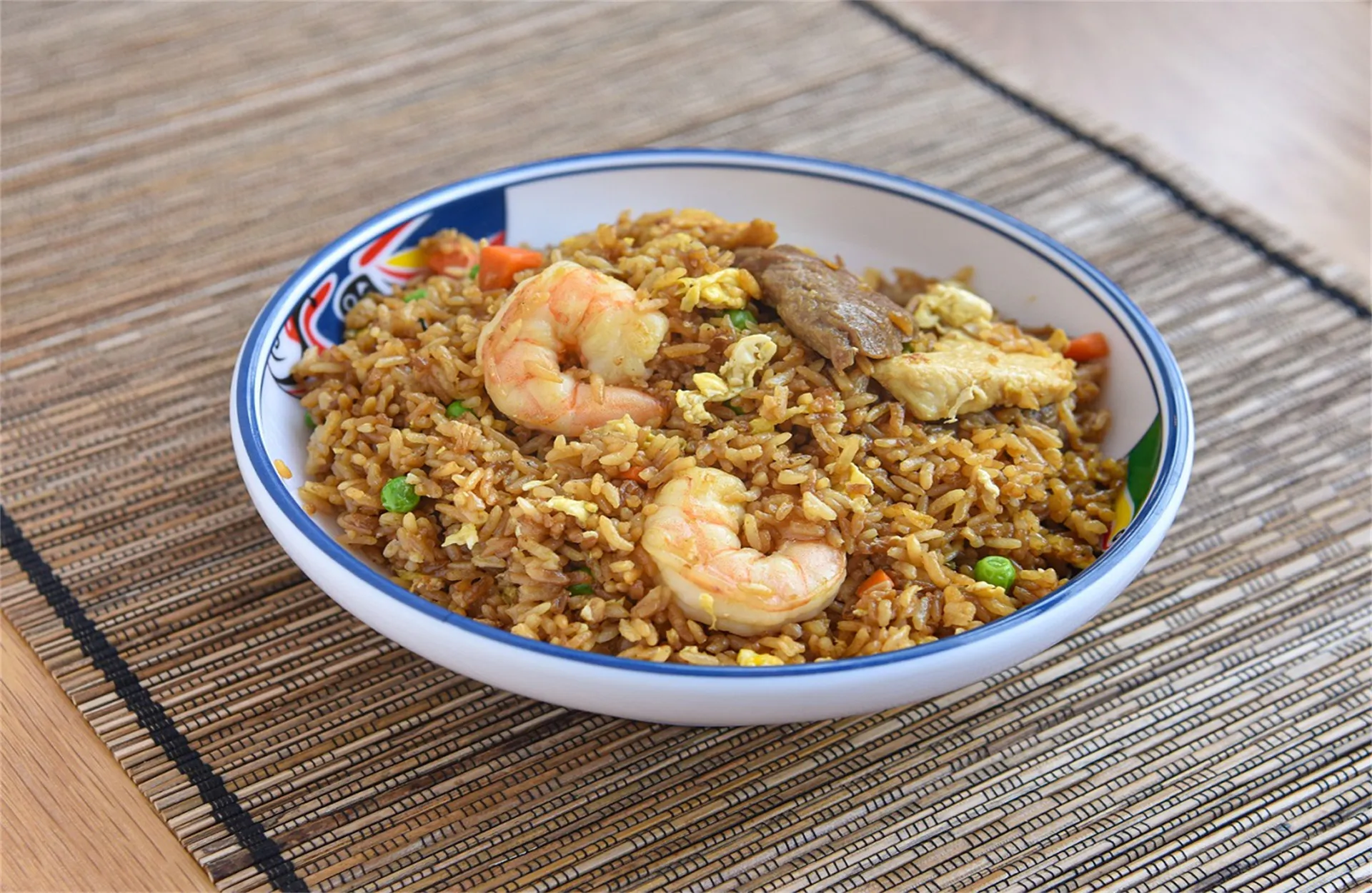 Fried rice with shrimp, meat and diced veggies at Mei Wei Chinese Restaurant, Chinese Restaurant in Modesto